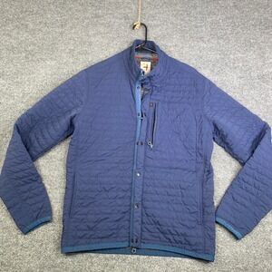 Relwen Windpouch Jacket Mens Medium Blue Quilted Full Zip Snap Front Lightweight